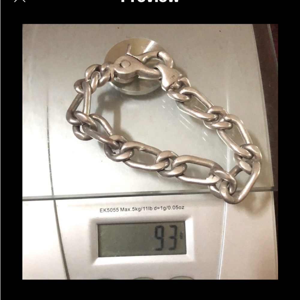 Vintage, Sterling, Men’s Hi-end wrist chain… SOLID .925, HEAVY, UNIQUE, INVEST 📈